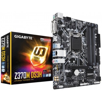 Gigabyte Z370M-DS3H, DDR4-SDRAM, DIMM, Dual, 64 GB, Intel, Intel Core i3,Intel Core i5,Intel Core i7 GA-Z370M-DS3HDUP1