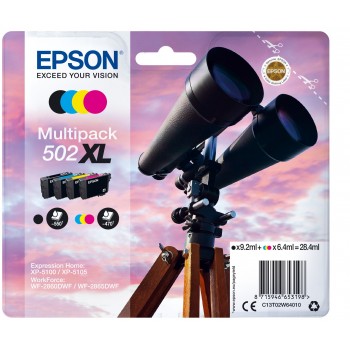 Epson 502XL Negro, Cian, Magenta, Amarillo C13T02W64010