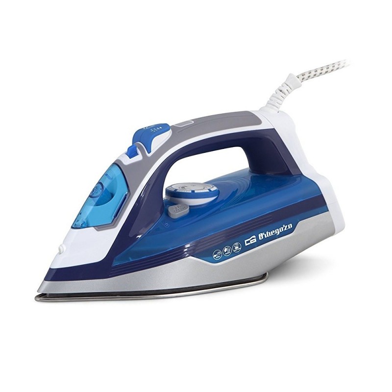 Orbegozo SV 2670, Plancha vapor-seco, Suela de cerámica, 80 g min, Azul, Gris, 30 g min, 0,35 L 16907