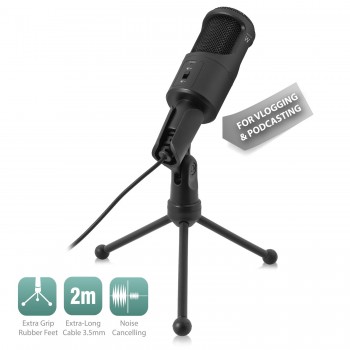 Ewent EW3552, PC microphone, -30 dB, 50 - 16000 Hz, Digital, Alámbrico, 3.5 mm (1 8 ")