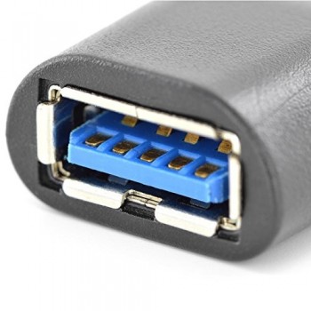 Ewent EW-100518-000-N-P, USB 3.1 Type C, USB 3.1 Type A, Negro