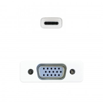 Nanocable Nano Cable 10.16.4101 Blanc (), 0,1 m, USB C, VGA (D-Sub), Macho, Hembra, Derecho