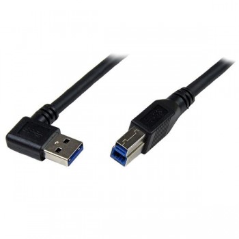 StarTech.com Cable 1m USB 3.0 Super Speed USB B Macho a USB A Macho Acodado en Ángulo a la Derecha - USB3SAB1MRA