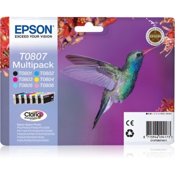 Multipack Epson T0807 6 colores (etiqueta RF) C13T08074021