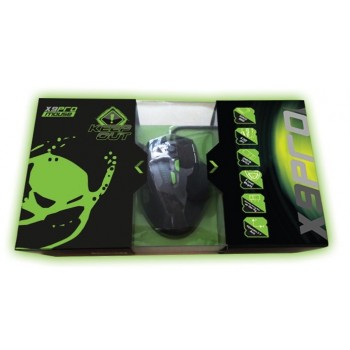 KEEPOUT X9pro Laser 8200 DPI Negro, Verde, Gris, Plata X9PRO