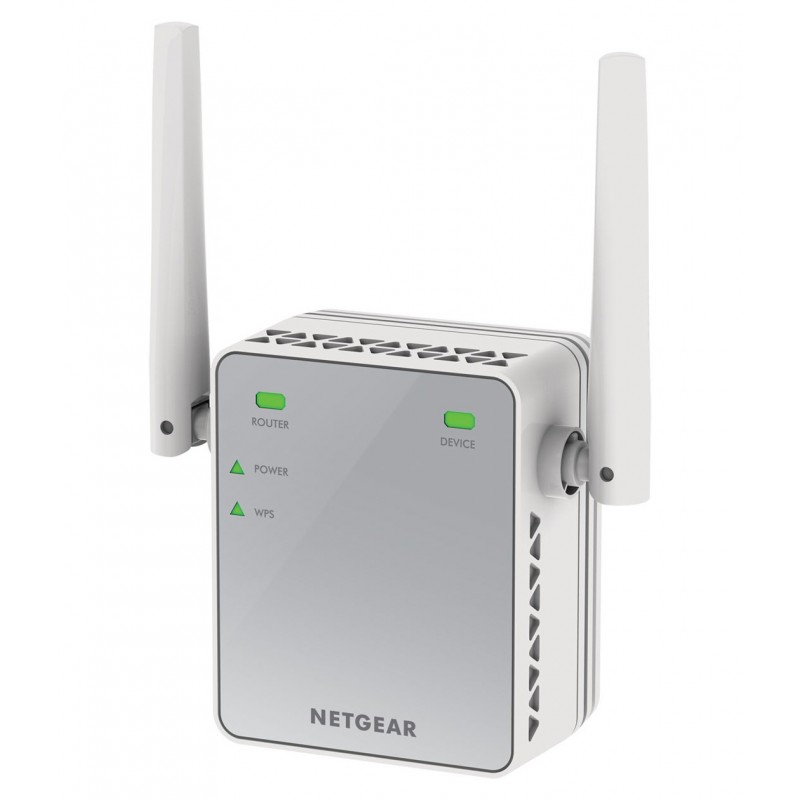 Netgear EX2700-100PES Network repeater 1 puertos RJ-45 2 antenas wifi Blanco EX2700-100PES