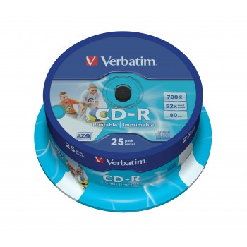 PACK 25 CD-R SUPER AZO 52X 700MB IMPRIMIBLE SPINDLE 43439