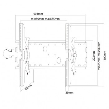 SOPORTE PARED MONITOR-TV PLASMA-W200BLAC