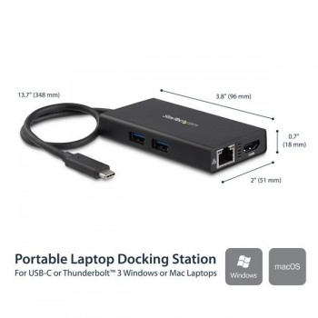 StarTech.com Adaptador USB-C Multifunción para Ordenadores Portátiles DKT30CHPD