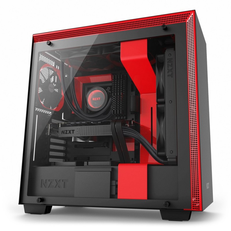 NZXT H700 Midi-Tower Black,Red CA-H700B-BR