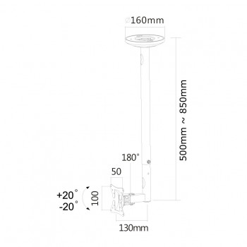 FLATSCREEN CEILING MOUNT FPMA-C050SILVER