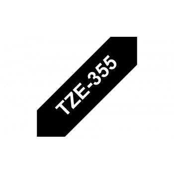 Brother TZe355 - Blanco sobre negro - Rollo (2,39 