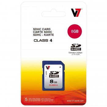 V7 SDHC 8 GB Clase 4 VASDH8GCL4R-2E