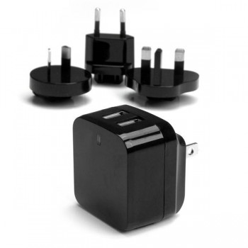 StarTech.com Cargador de Pared USB de 2 Puertos para Tablets Smartphones - Cargador de Alta Potencia USB2PACBK
