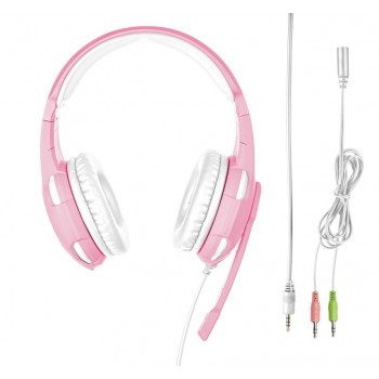 Trust GXT 310P Radius Binaural Diadema Rosa, Blanco 23203