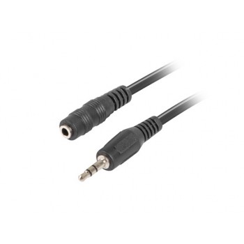 Lanberg CA-MJFJ-10CC-0015-BK Klinkenstecker auf 3.5mm Klinkenbuchse Stereo-Audiokabel, 1,5m schwarz