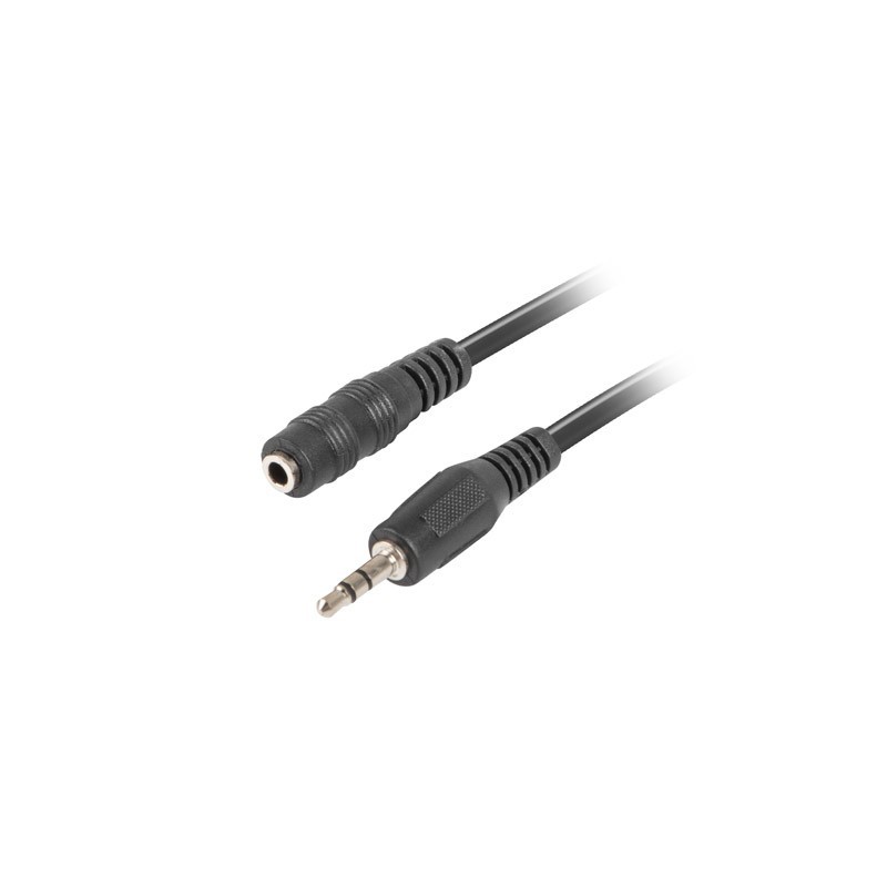 Lanberg CA-MJFJ-10CC-0015-BK Klinkenstecker auf 3.5mm Klinkenbuchse Stereo-Audiokabel, 1,5m schwarz