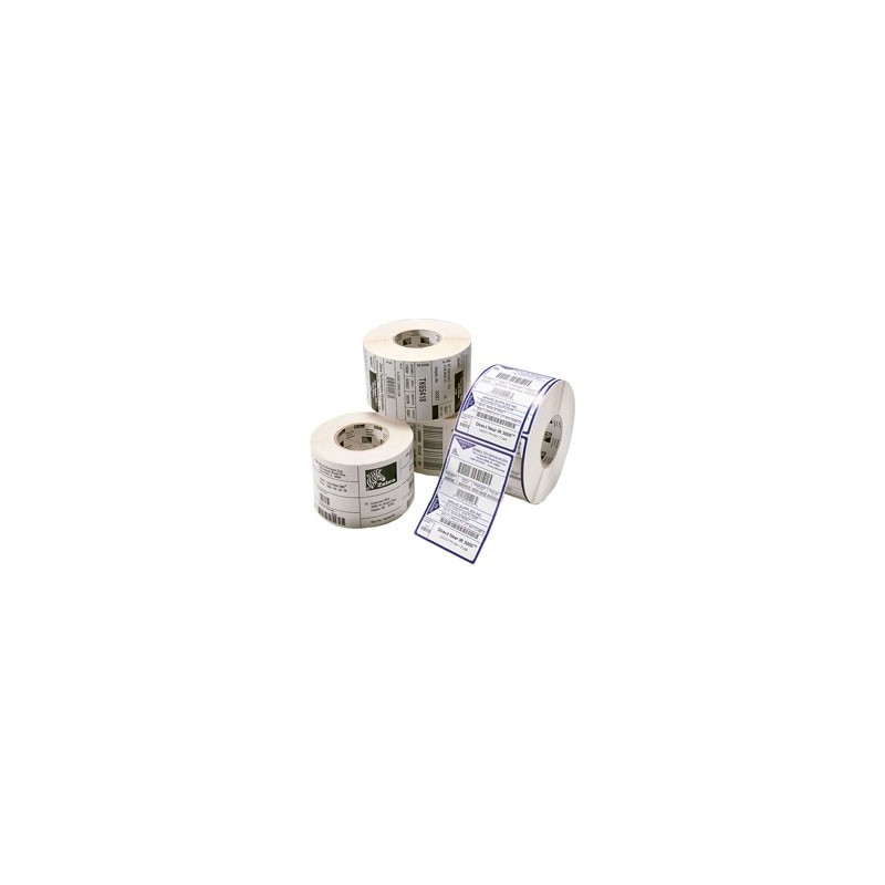 Zebra Direct 2100 - Papel adehsivo de caucho permanente estucado mate perforado - blanco - 25.4 x 31 800261-105