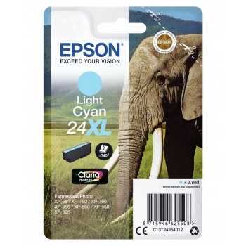 Epson Cartucho 24XL cian claro (etiqueta RF) C13T24354022