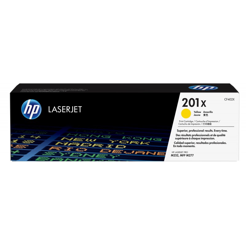Cartucho de toner original LaserJet HP 201X amarilo de alta capacidad CF402X