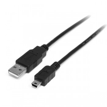 StarTech.com Cable USB de 50cm para Cámara - 1x USB A Macho - 1x Mini USB B Macho - Adaptador Negro, USB2HABM50CM