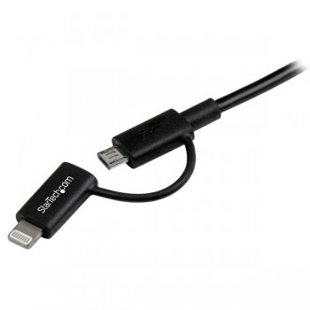 StarTech.com Cable de 1m Apple Lightning o Micro USB a USB - Negro, 80 mm, 160 mm, 30 mm, 60 g LTUB1MBK