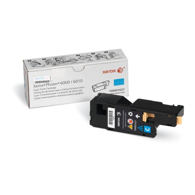 Cartuchos de tóner original Xerox para Phaser 6000, Phaser 6010, WorkCentre 6015 cian capacidad est 106R01627