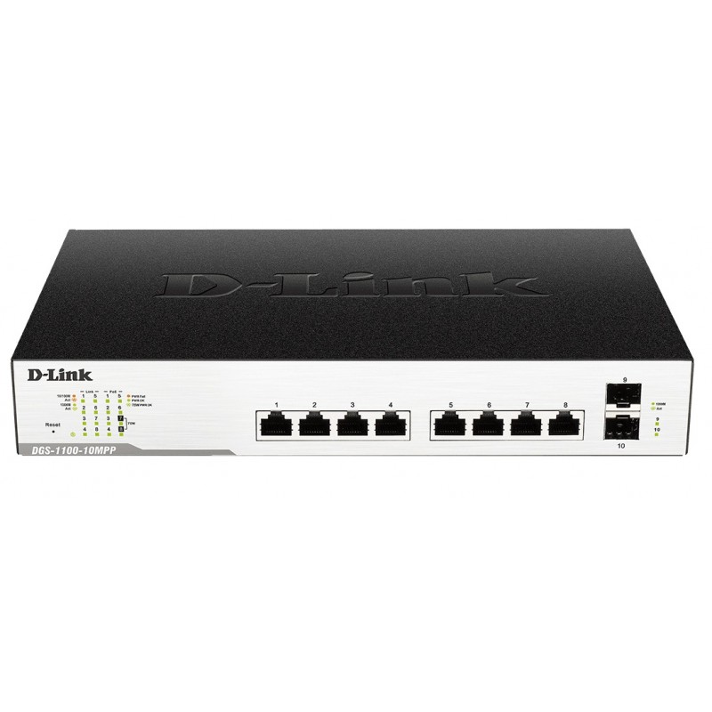 D-Link DGS-1100-10MP 8 puertos RJ-45 Negro DGS-110-10MP