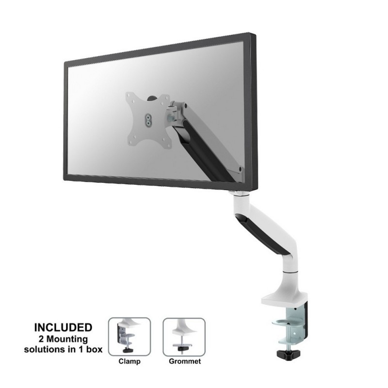 Newstar NM-D750WHITE, Abrazadera Atornillado, 9 kg, 25,4 cm (10"), 81,3 cm (32"), 100 x 100 mm, Blan