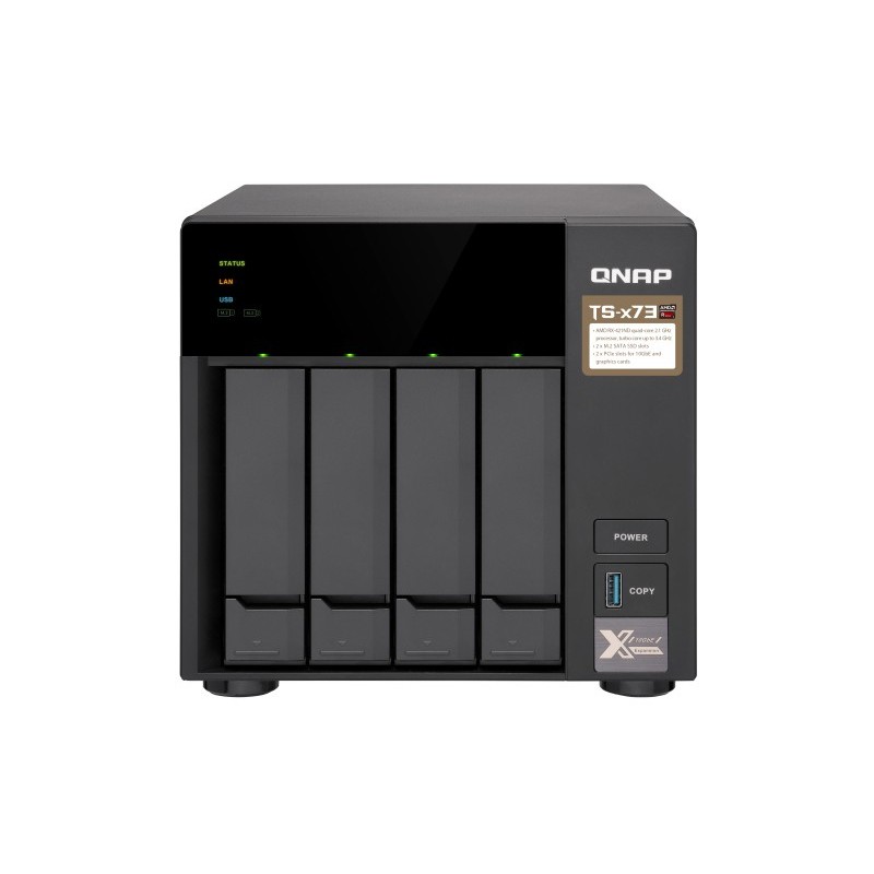 QNAP TS-473, Unidad de disco duro, SSD, Serial ATA III, 2.5 3.5", 0, 1, 5, 6, 10, JBOD, FAT32,HFS+,N TS-473-4G