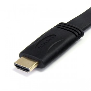 StarTech.com Cable HDMI de alta velocidad con Ethernet 3m Plano -2x HDMI Macho - Negro, 3,05 m, HDMI HDMIMM10FL