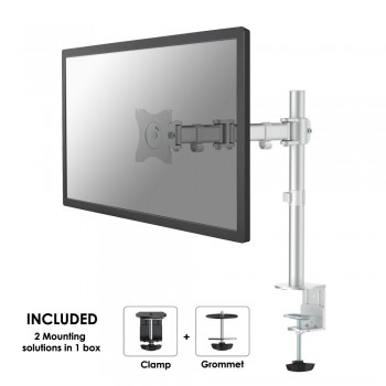 NM-D135SILVER es un soporte de escritorio con 3 puntos de giro para pantallas LCD LED TFT de hasta 3