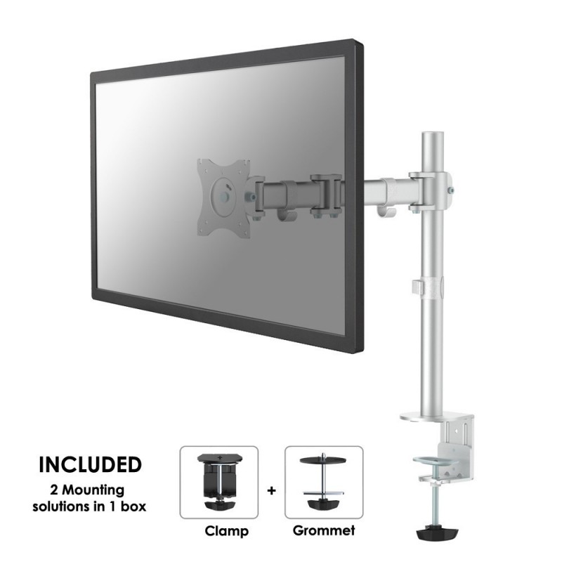 NM-D135SILVER es un soporte de escritorio con 3 puntos de giro para pantallas LCD LED TFT de hasta 3