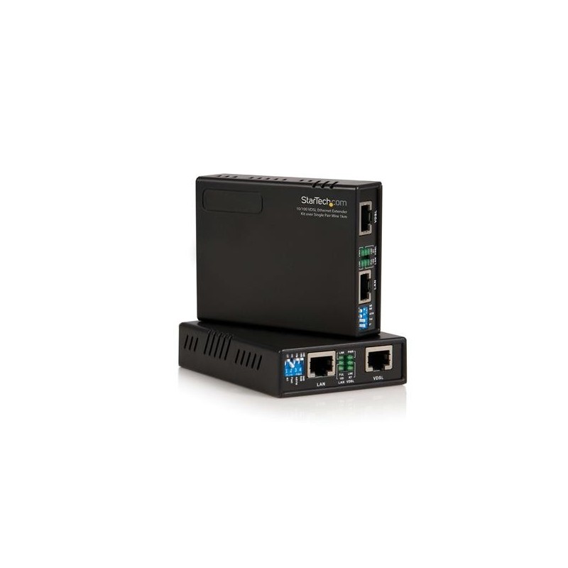 Juego Kit Extensor de Ethernet 10 100 VDSL2 a través de Cable de Par Único - 1km 110VDSLEXTEU