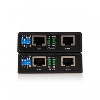 Juego Kit Extensor de Ethernet 10 100 VDSL2 a través de Cable de Par Único - 1km 110VDSLEXTEU