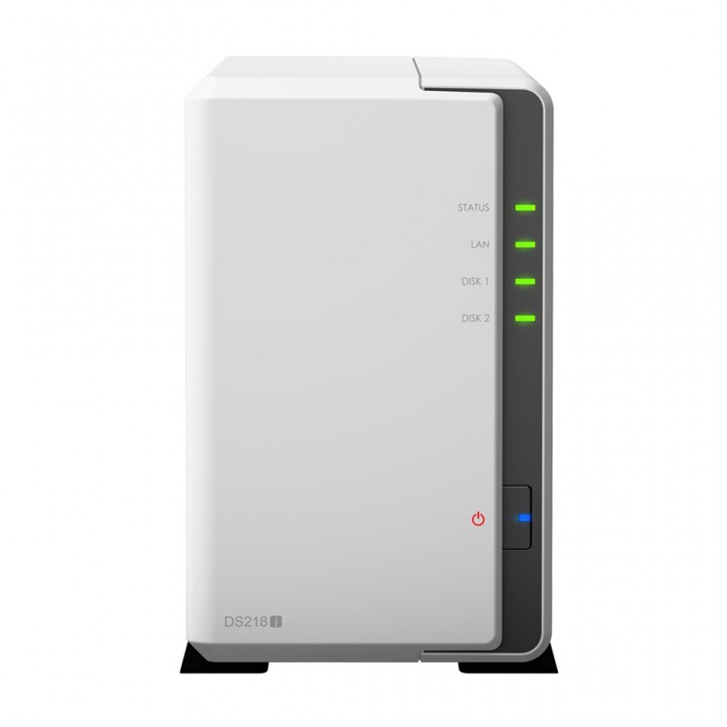 Synology DS218J, Unidad de disco duro, SSD, Serial ATA III, 2.5 3.5", 0, 1, JBOD, FAT,HFS+,NTFS,exFA