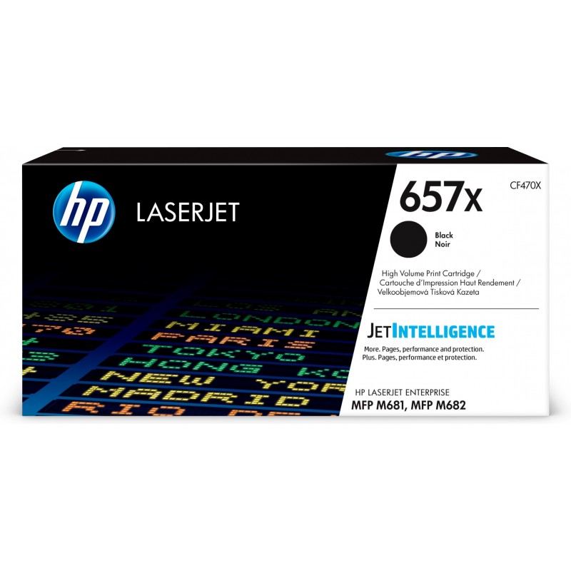 Cartucho de tóner Original LaserJet 657X negro de alta capacidad CF470X