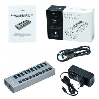 I-TEC USB 3.0 HUB 10 PORT 48 W ACCS U3CHARGEHUB10