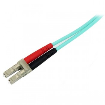 StarTech.com Cable de Fibra Óptica Patch de 10Gb Multimodo 50 125 Dúplex LSZH LC a LC de 1m - Aqua,  A50FBLCLC1