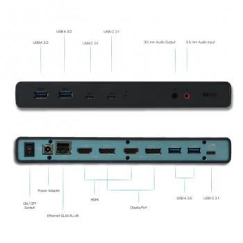 i-tec USB 3.0   USB-C Dual Display Docking Station + Power Delivery, Alámbrico, USB 3.0 (3.1 Gen 1)  CADUA4KDOCKPDL
