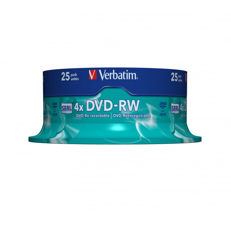 Verbatim - 25 x DVD-RW - 4.7 GB ( 120 minutos ) 4x - plateado mate - eje - soportes de almacenamient 43639
