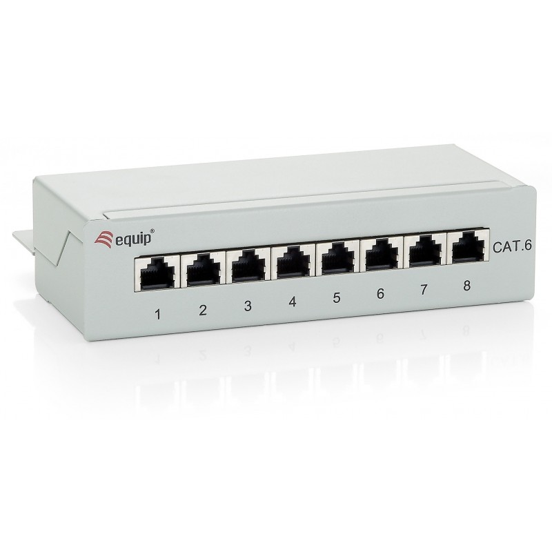 Equip 8 x RJ-45 Cat.6, RJ-45, Oro, Cat.6, Gris, ISO IEC 11801, EN50173, ANSI TIA EIA 568, Caja 227368