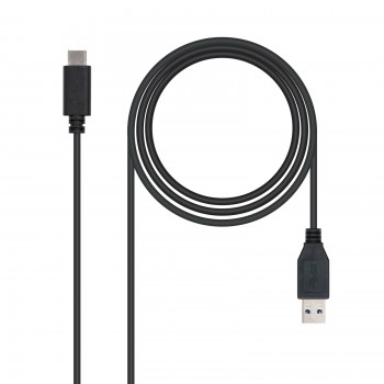 Nanocable USB 3.1, 1m, 1 m, 3.1 (3.1 Gen 2), USB C, USB A, Male connector Male connector, Negro 10.01.4001