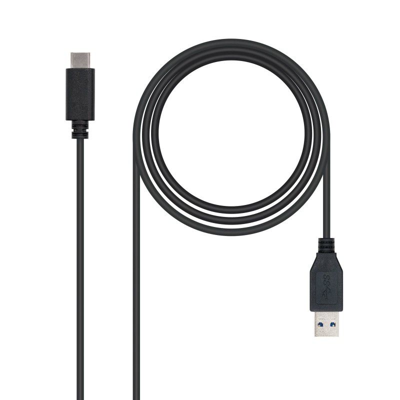 Nanocable USB 3.1, 1m, 1 m, 3.1 (3.1 Gen 2), USB C, USB A, Male connector Male connector, Negro 10.01.4001