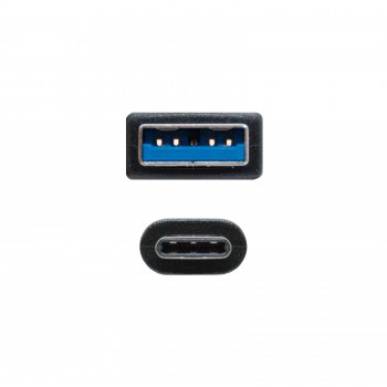 Nanocable USB 3.1, 1m, 1 m, 3.1 (3.1 Gen 2), USB C, USB A, Male connector Male connector, Negro 10.01.4001