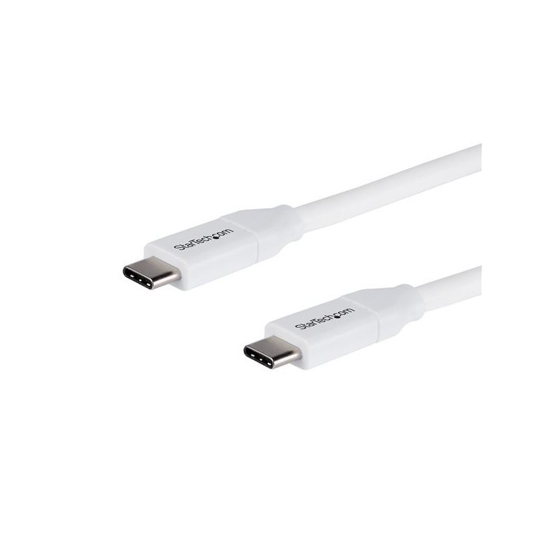StarTech.com Cable de 2m USB-C a USB-C con capacidad para Entrega de Alimentación de 5A - USB TipoC  USB2C5C2MW