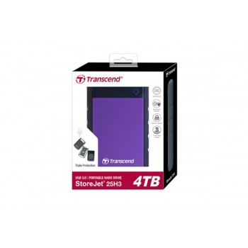 Transcend StoreJet 25H3 4TB USB 3.0 (3.1 Gen 1) Negro, Púrpura TS4TSJ25H3P