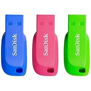 SanDisk Cruzer Blade 16GB 16GB USB 2.0 Tipo A Azul, Verde, Rosa SDCZ50C-016G-B46T
