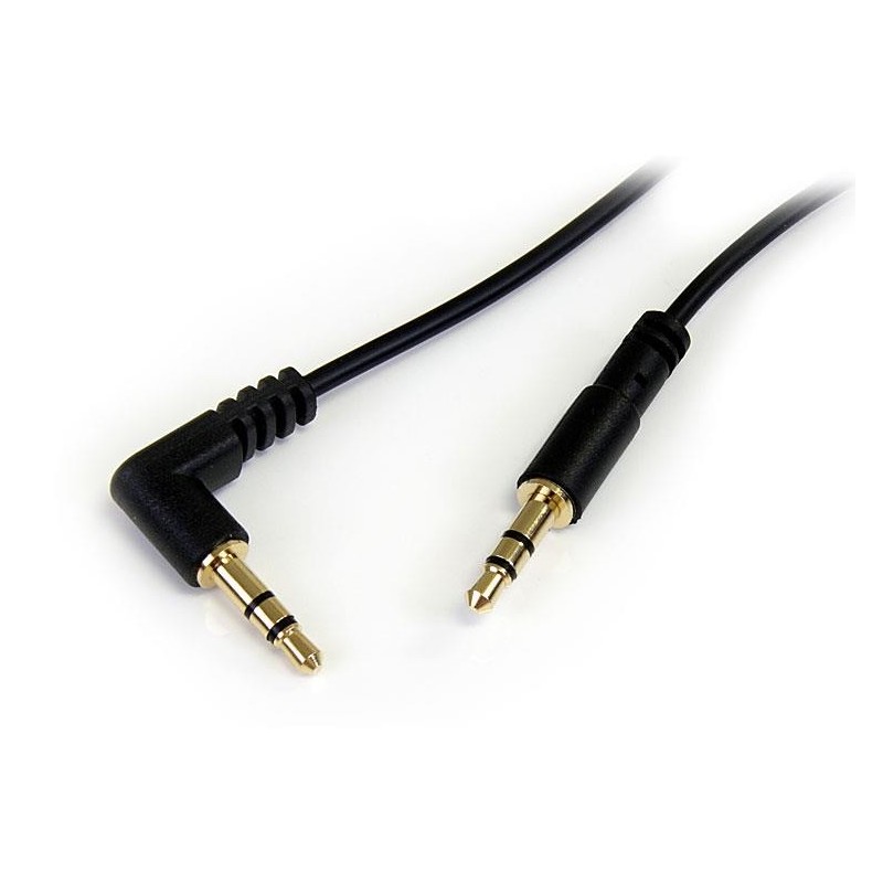 StarTech.com Cable de 1,8m de Audio Estéreo de 3,5mm Acodado en Ángulo a la Derecha - Macho a Macho, MU6MMSRA