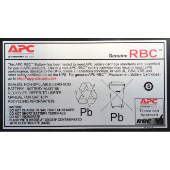 American Battery RBC43, Sealed Lead Acid (VRLA), 5 Ah, 12 V, 8 pieza(s), APC SUA2200RM2U, SUA2200RMI